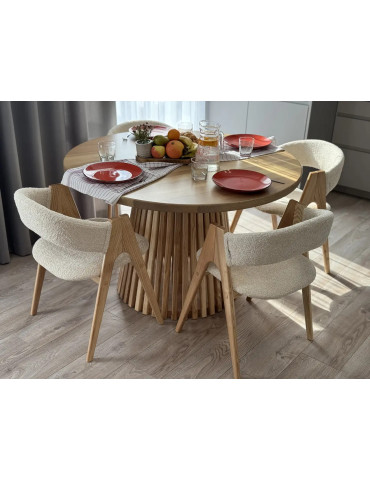 Wooden round table Patrice