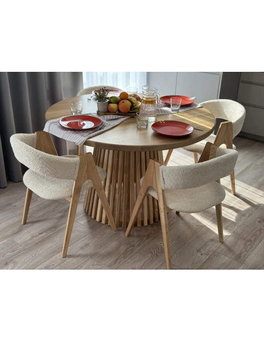 Wooden round table Patrice