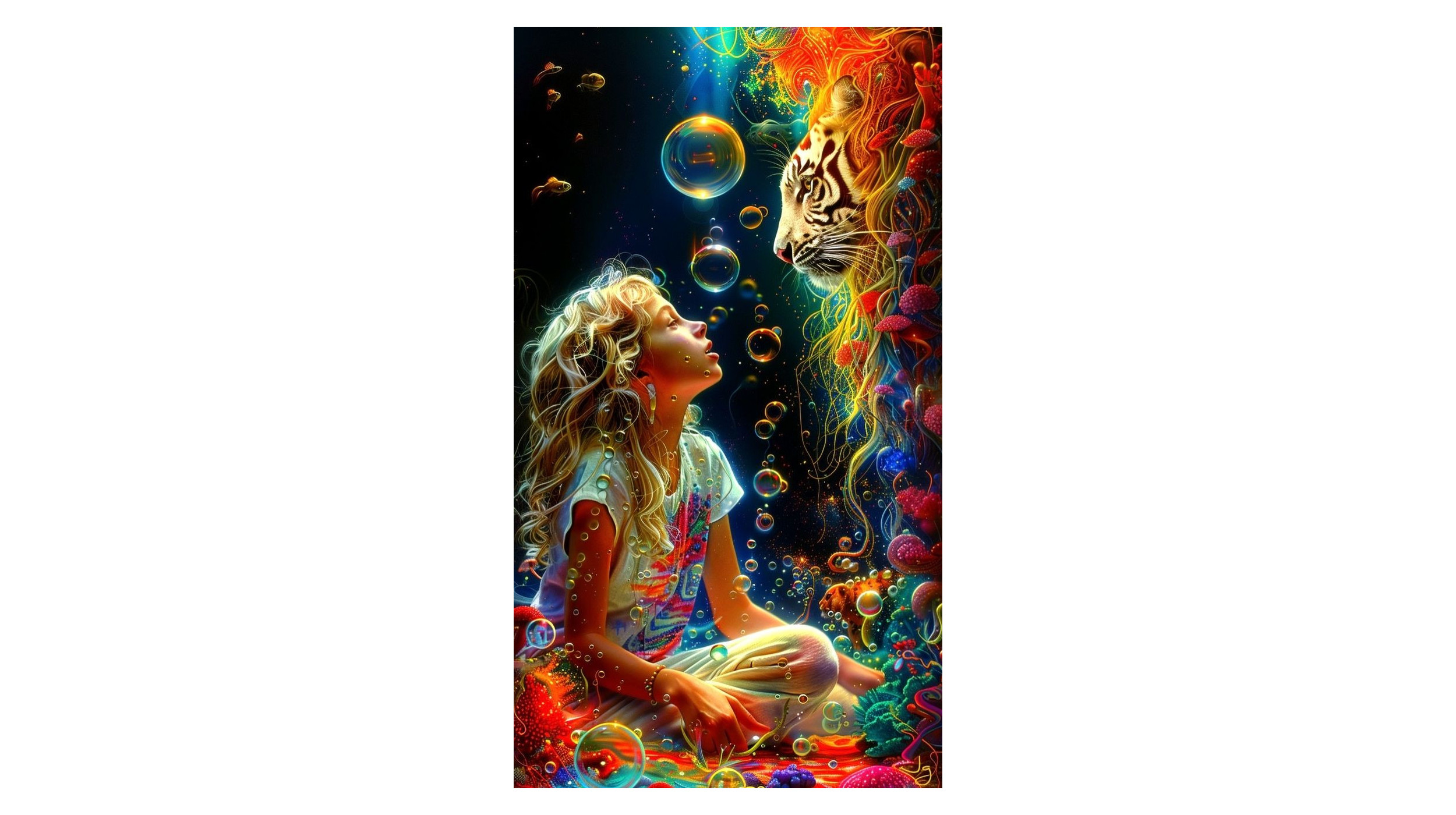 Девочка и белый тигр