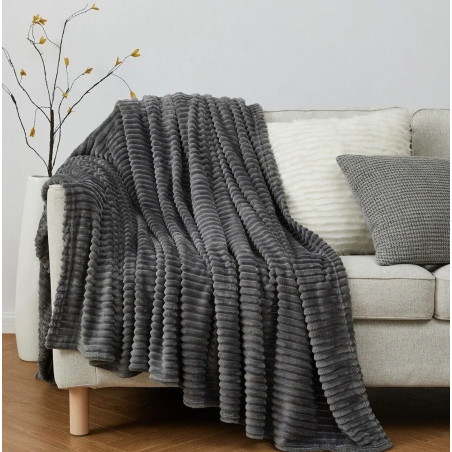 Fleece blanket in gray color
