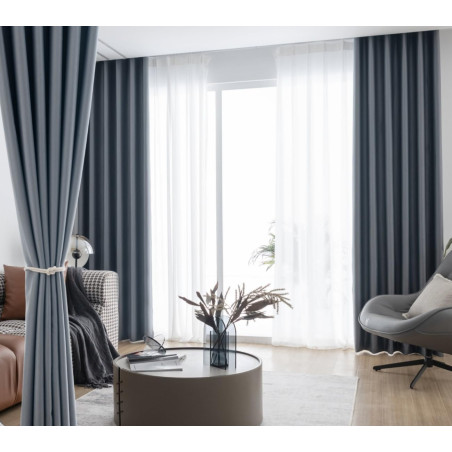 Blackout curtain, 2 pieces (dark gray)