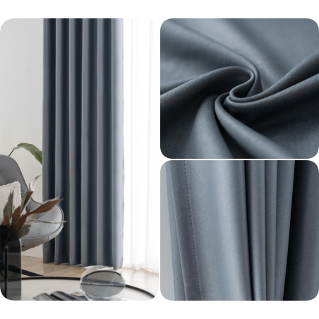 Blackout curtain, 2 pieces (dark gray)