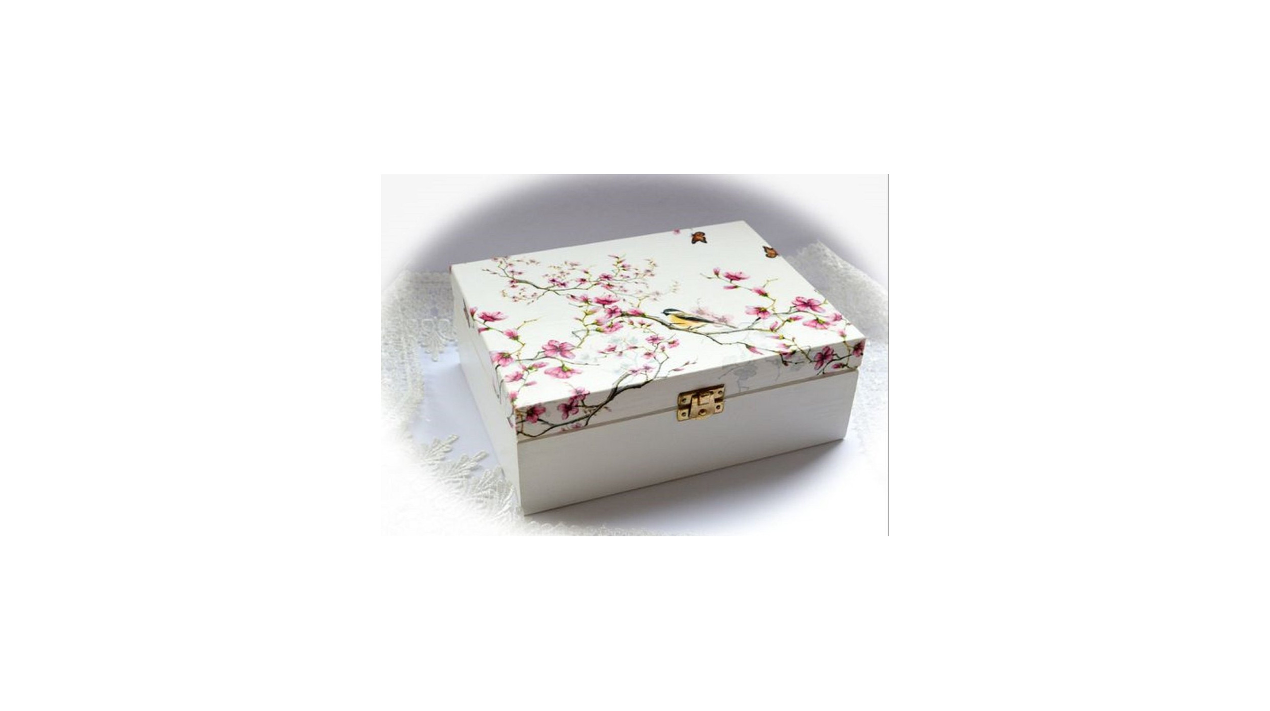 Decorative box with floral print