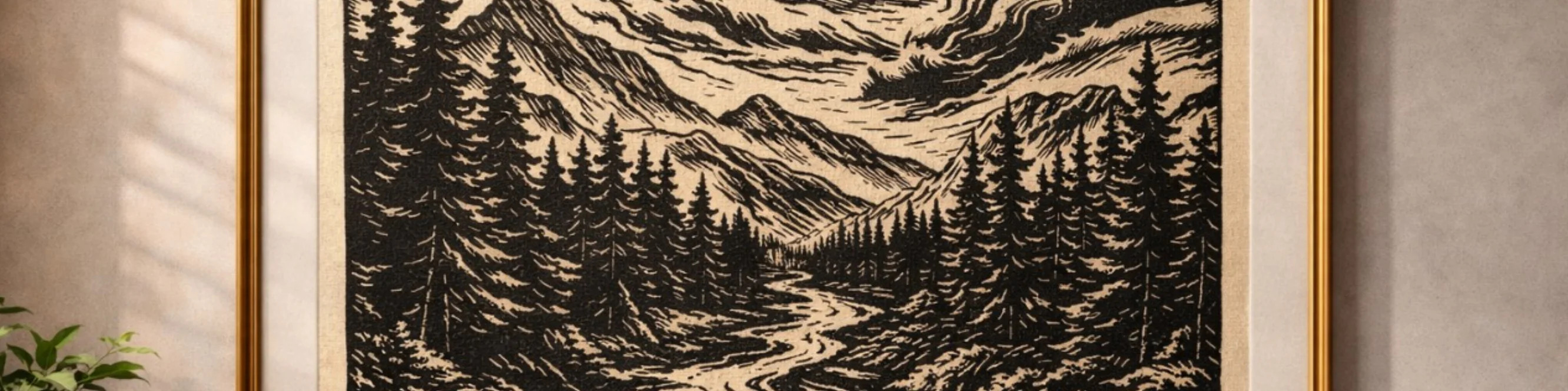 Woodcut by MIRONOVA ART for Interiors and Collections