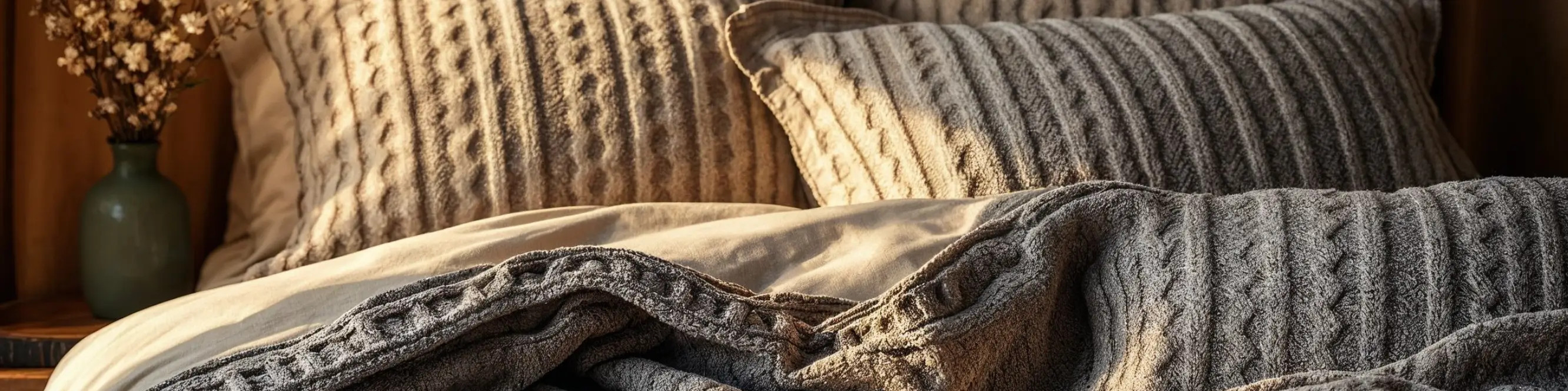 Knitted bedding at MIRONOVA ART — natural quality and comfort.